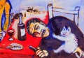 Hombre en la mesa contemporáneo Marc Chagall